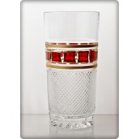 Coffret de 6 verres &agrave; eau. Collection l'Or Rouge.