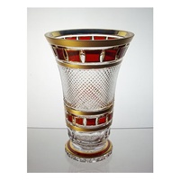 Vase en cristal 25cm. Collection L'Or Rouge.