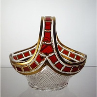 Panier en cristal 20cm. Collection L'Or Rouge.