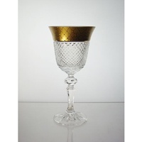 Coffret de 6 verres &agrave; vin blanc. Le Cristal et l'Or.