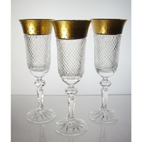 Coffret de 6 verres &agrave; Champagne. Le Cristal et l'Or.