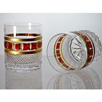 Coffret de 2 verres &agrave; whisky. Collection l'Or Rouge.