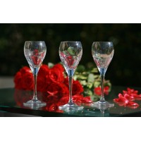 Coffret de 6 verres &agrave; liqueur. Collection La Spirale.