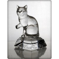 Figurine chat en cristal. Taille : 10cm.