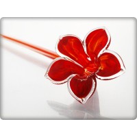 Fleur en cristal rouge