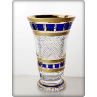 Vase en cristal 25cm. Collection L'Or Bleu.