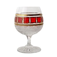Coffret de 6 verres &agrave; Cognac. Collection l'Or Rouge.