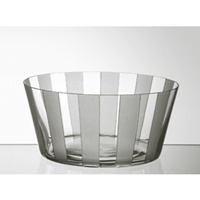 Coupe en verre 23cm. Collection Rayure Grise.